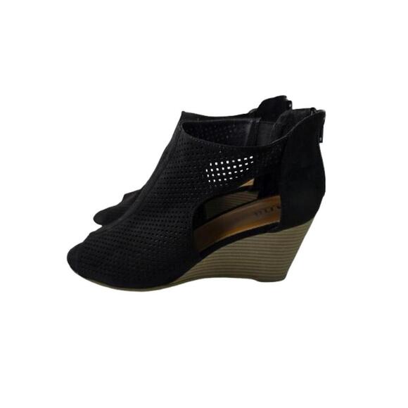 a.n.a A New Approach Women's Wedge Sandals Black Back Zipper Size 10 - Picture 1 of 9